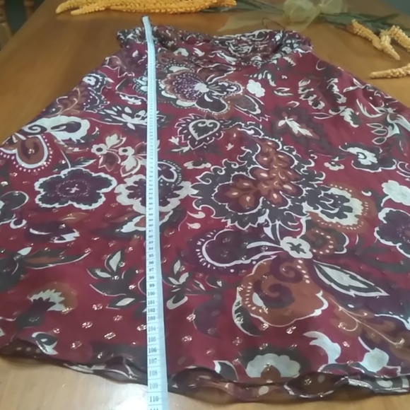 Ann Taylor gold & silk flowery high waisted midi dress AU 6 - Picture 7 of 7